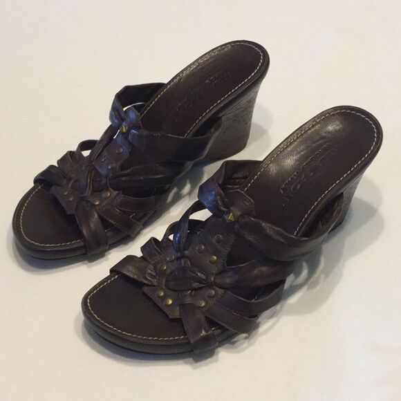 Mila Paoli Shoes - Mila Paoli Made In Italy Leather Wedge Sandals 